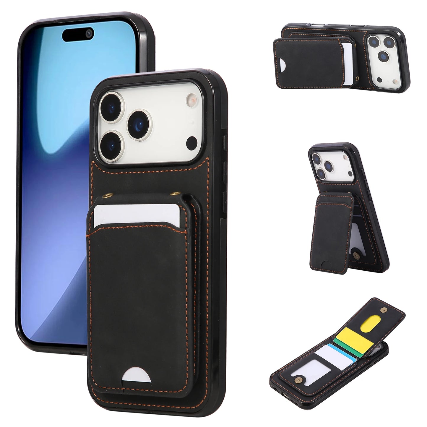 Crossbody Magnetic Vertical Cards Solt Wallet Flip Leather Case For iPhone 17 Pro Max 16 Plus 15 14 13 12 11 Lanyard Bag Cover