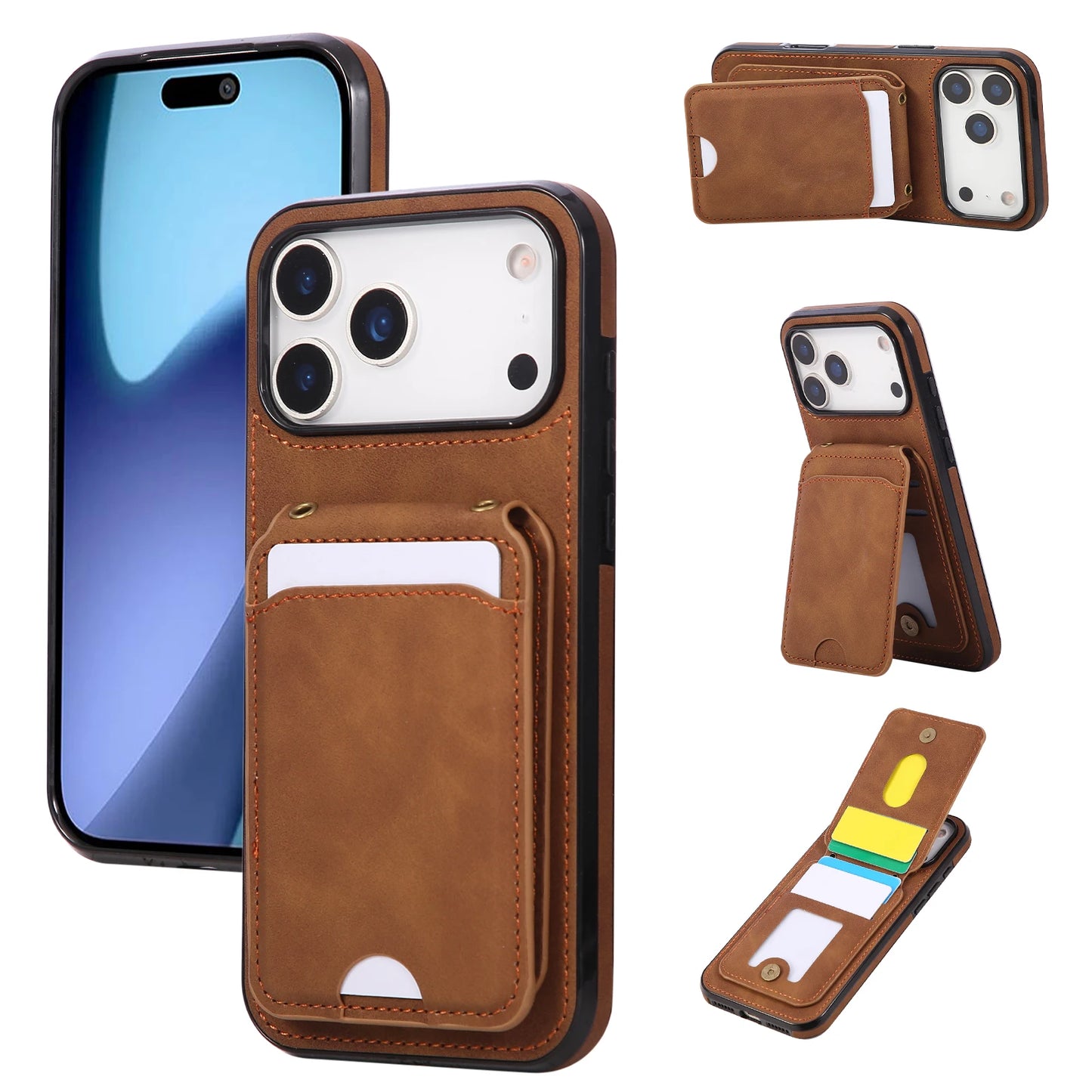 Crossbody Magnetic Vertical Cards Solt Wallet Flip Leather Case For iPhone 17 Pro Max 16 Plus 15 14 13 12 11 Lanyard Bag Cover